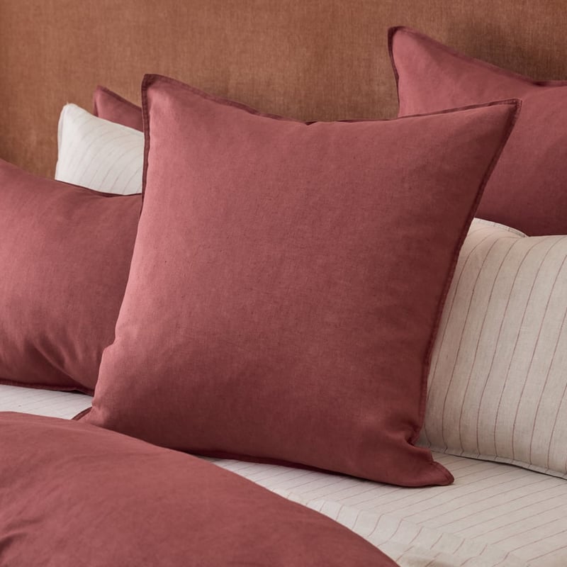 Vintage Washed Linen Redwood Quilt Cover Separates