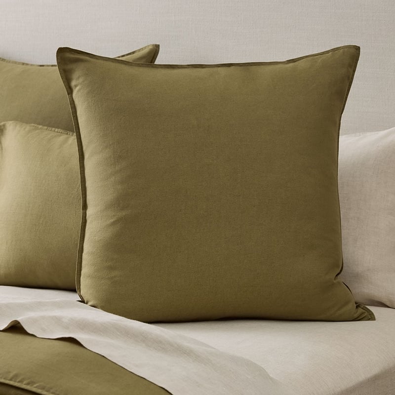 Vintage Washed Linen Olive Quilt Cover Separates