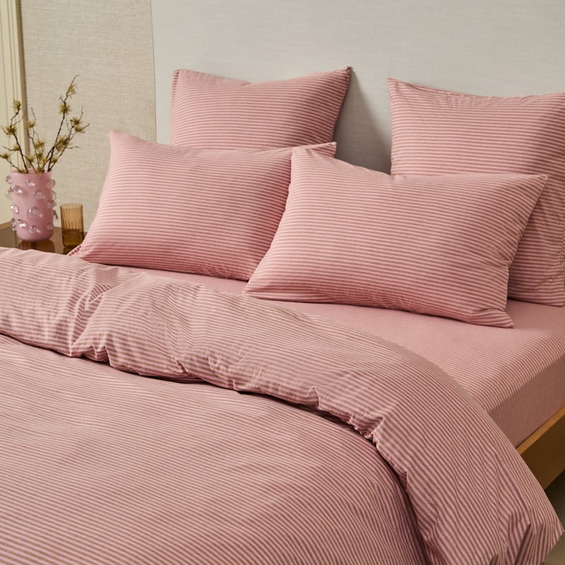 Ultra Soft Jersey Rose & Cedar Stripe Pillowcases