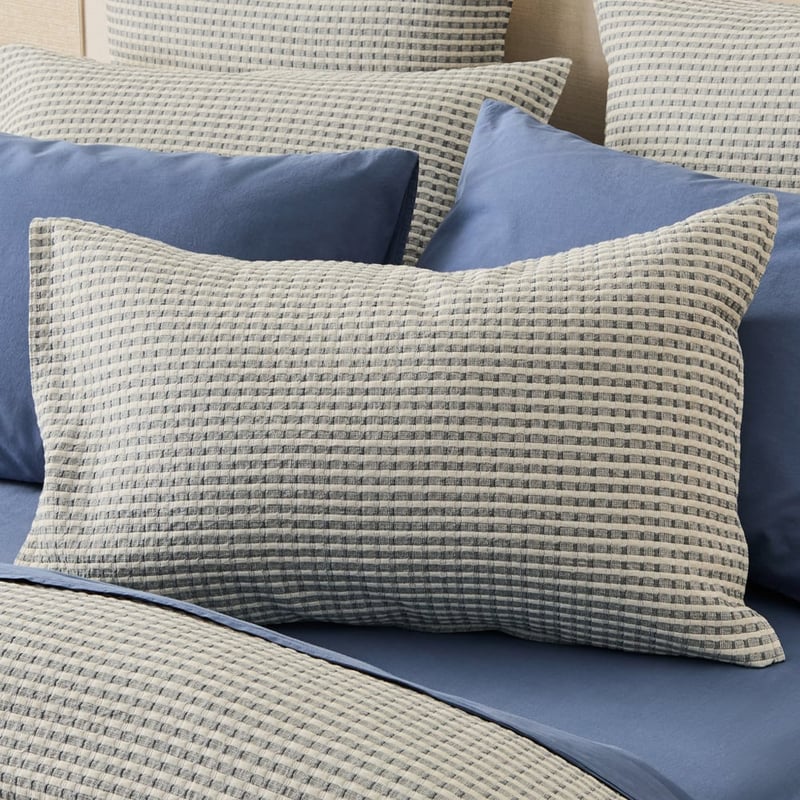 Camden Bluestone Quilted Quilt Cover Set + Separates