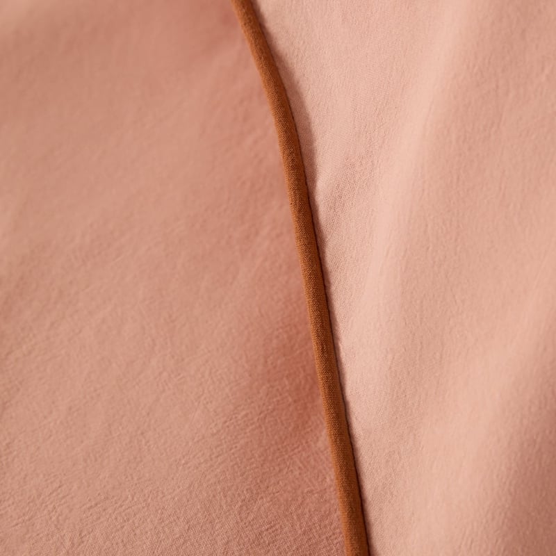 Stonewashed Cotton Terracotta & Umber Piped Quilt Cover Separates