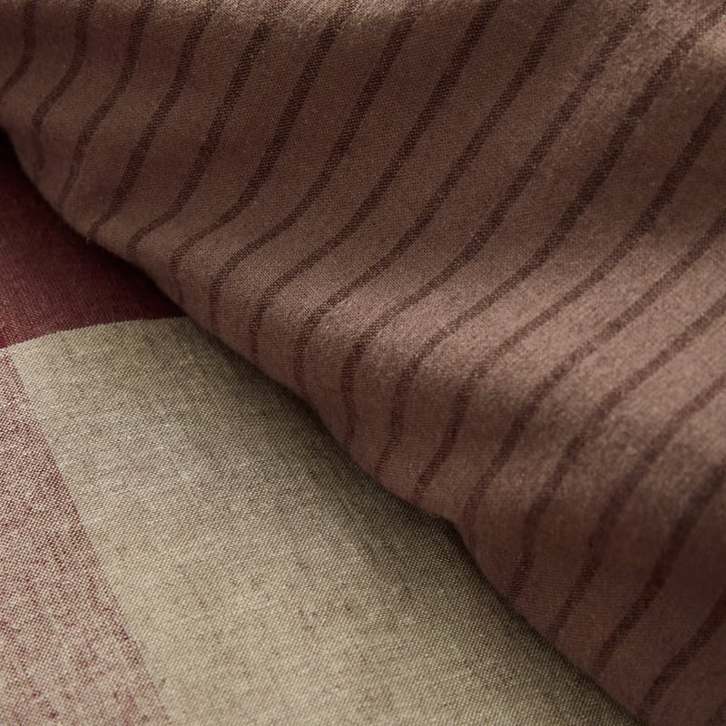 Linen Cotton Burgundy Elijah Check Quilt Cover Set + Separates