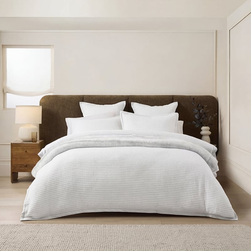 Lewis White Quilted Quilt Cover Set + Separates