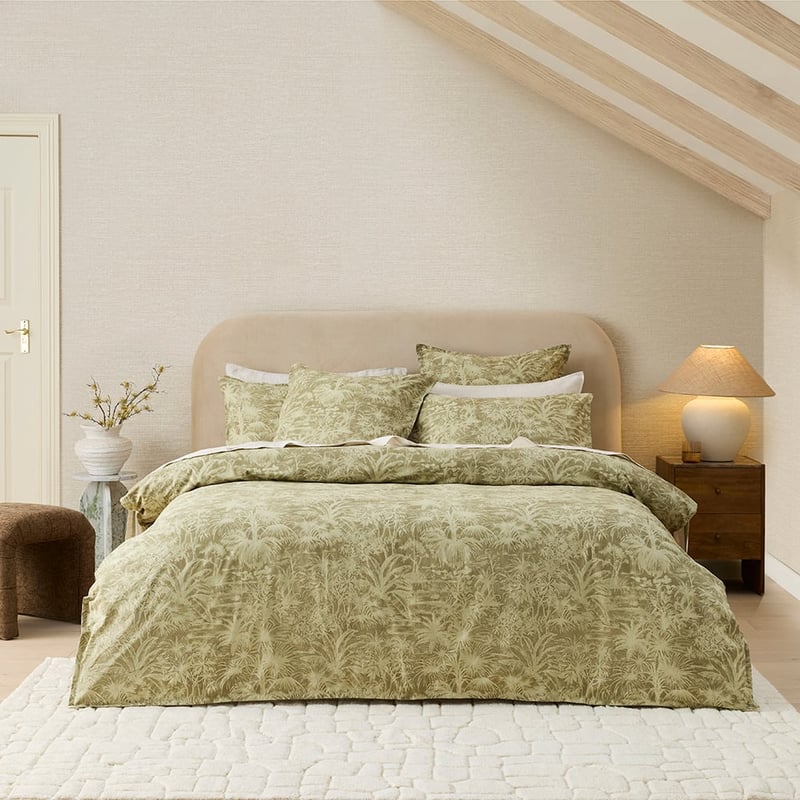 Kerala Olive Palm Quilt Cover Set + Separates
