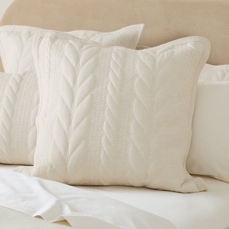 Beck Oat Marle Quilted Jersey Quilt Cover Separates