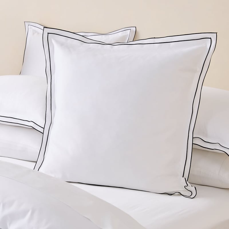 Egyptian Cotton White & Black Split Border Quilt Cover Set + Separates
