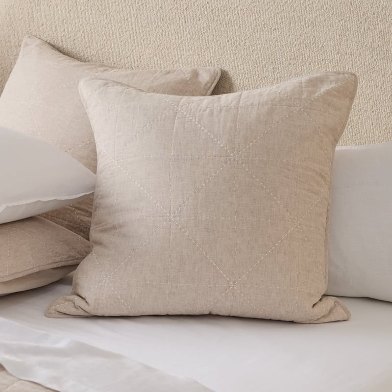 Como Natural & White Quilted Pillowcases