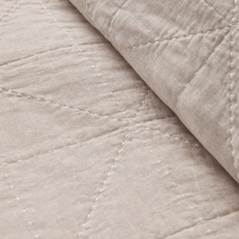 Como Natural & White Quilted Quilt Cover Separates 