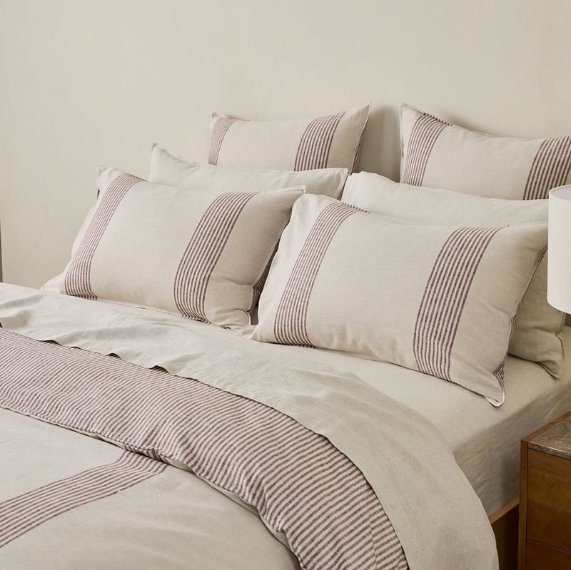 Linen Cotton Natural Soho Stripe Quilt Cover Set + Separates