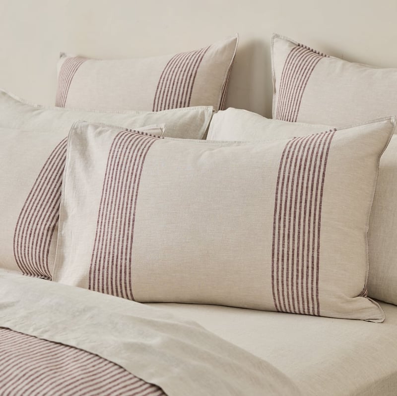 Linen Cotton Natural Soho Stripe Quilt Cover Set + Separates