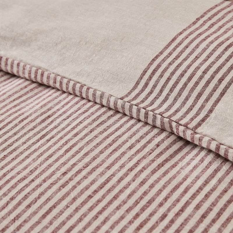 Linen Cotton Natural Soho Stripe Quilt Cover Set + Separates
