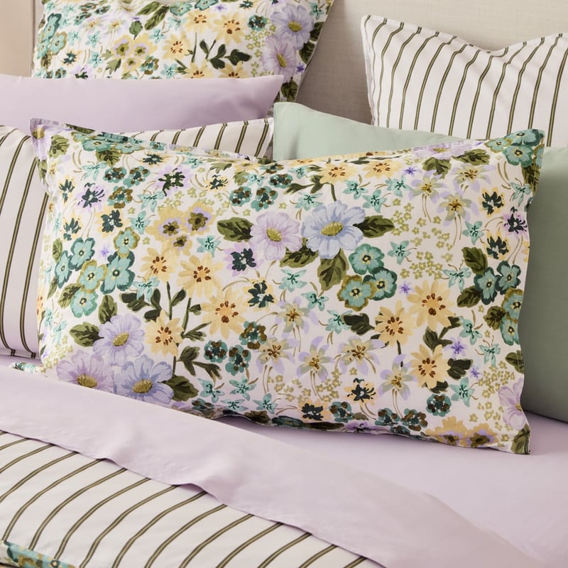 Zoey Green Floral Quilt Cover Set + Separates