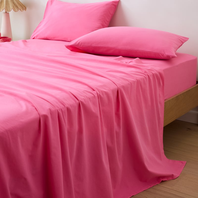 Stonewashed Cotton Hot Pink Sheet Separates