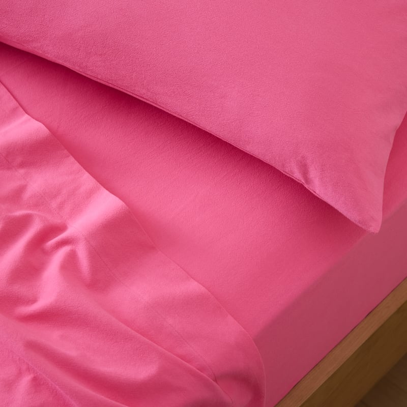 Stonewashed Cotton Hot Pink Pillowcases