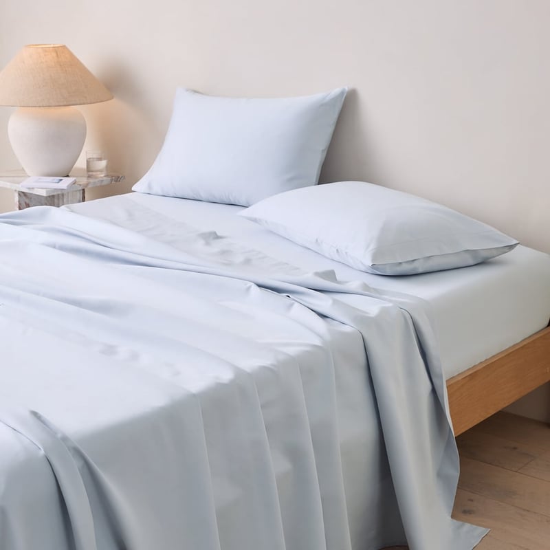 600TC Bamboo Cotton Clearwater Blue Sheet Set