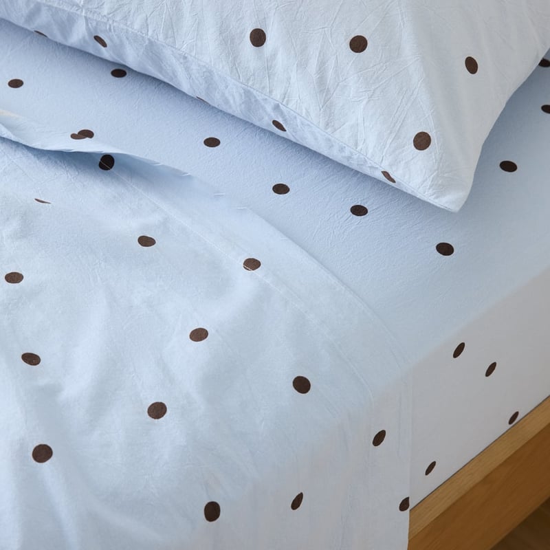 Stonewashed Cotton Coast & Chocolate Spot Sheet Separates