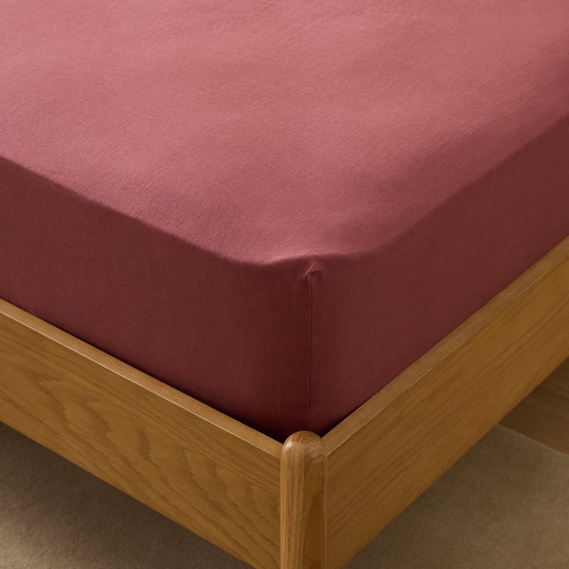 Vintage Washed Linen Redwood Sheet Separates