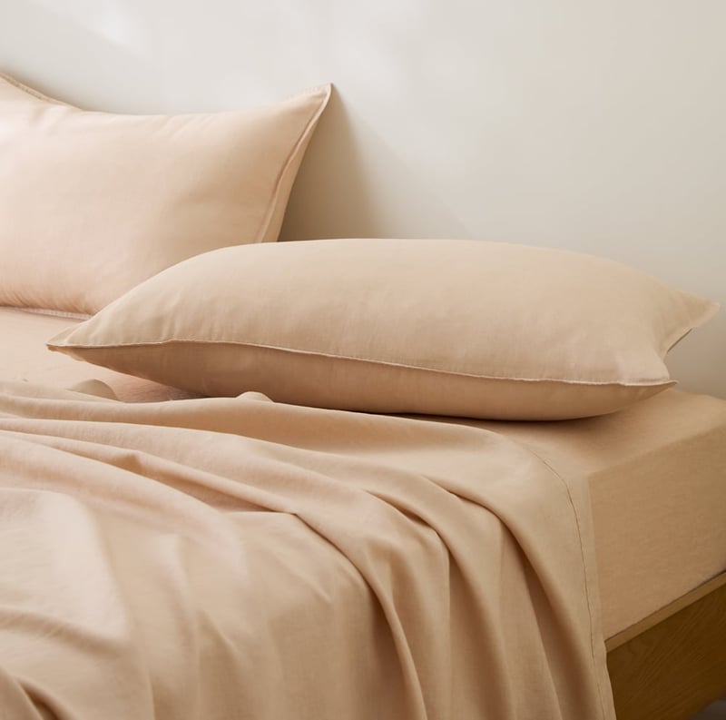 Vintage Washed Linen Macadamia Sheet Separates