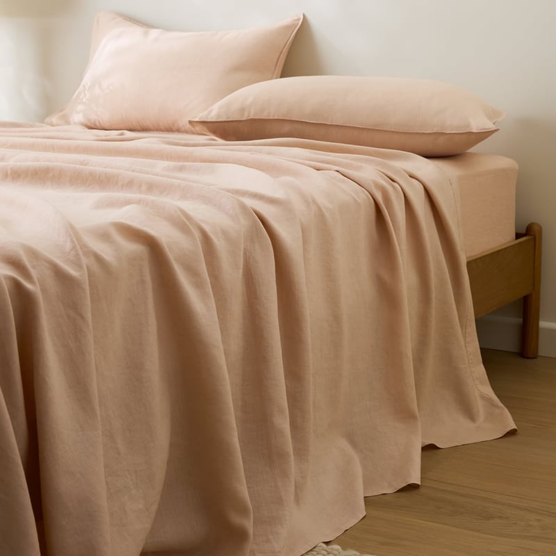 Vintage Washed Linen Macadamia Sheet Separates