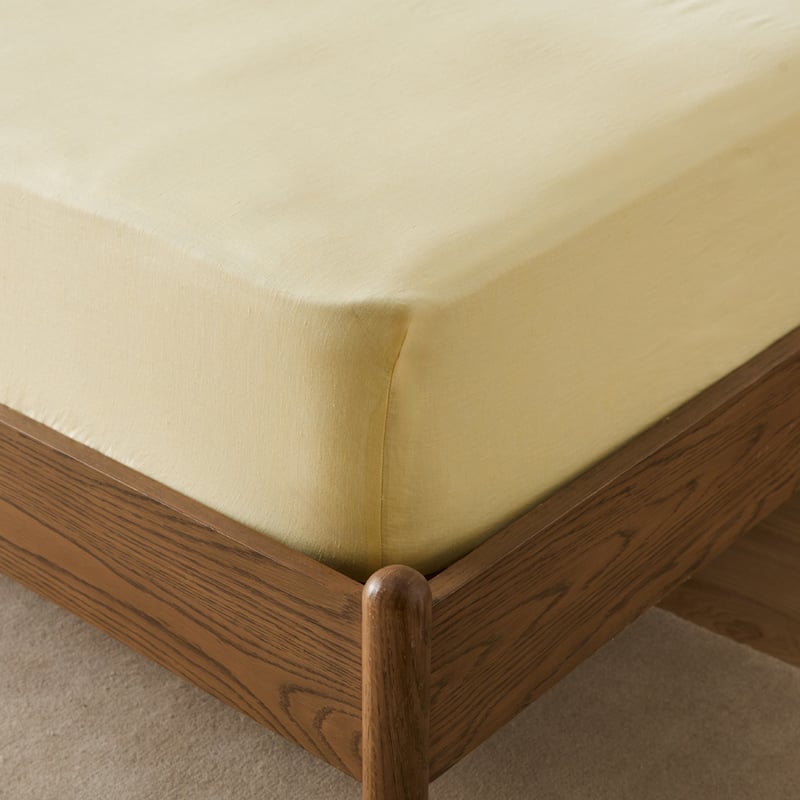 Vintage Washed Linen Lemon Sheet Separates