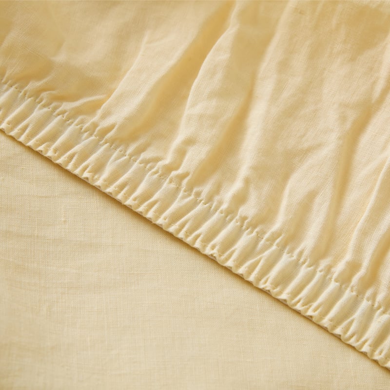 Vintage Washed Linen Lemon Sheet Separates