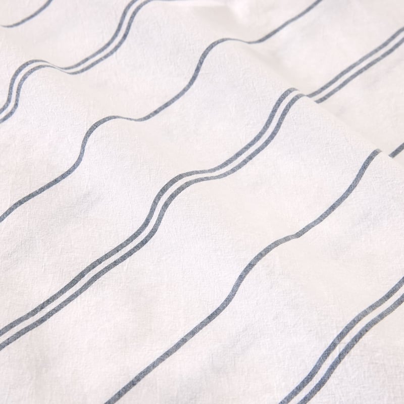 Stonewashed Cotton Navy Pencil Stripe Sheet Separates