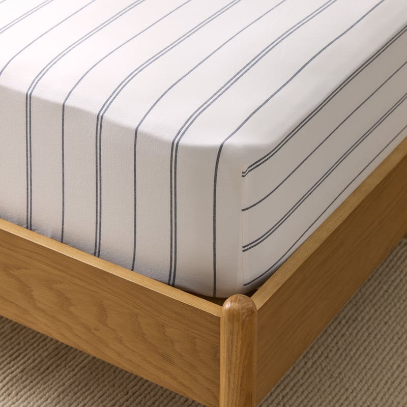 Stonewashed Cotton Navy Pencil Stripe Sheet Separates