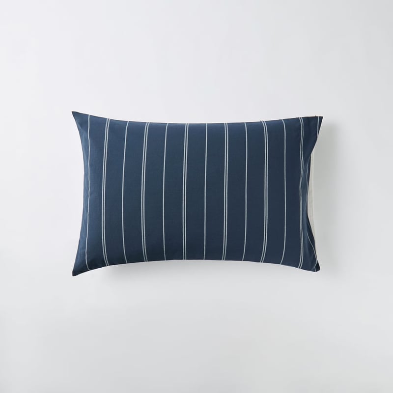 Stonewashed Cotton Navy Pencil Stripe Quilt Cover Separates