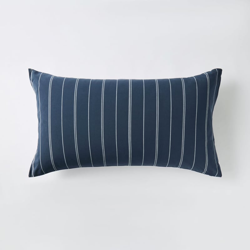 Stonewashed Cotton Navy Pencil Stripe Quilt Cover Separates