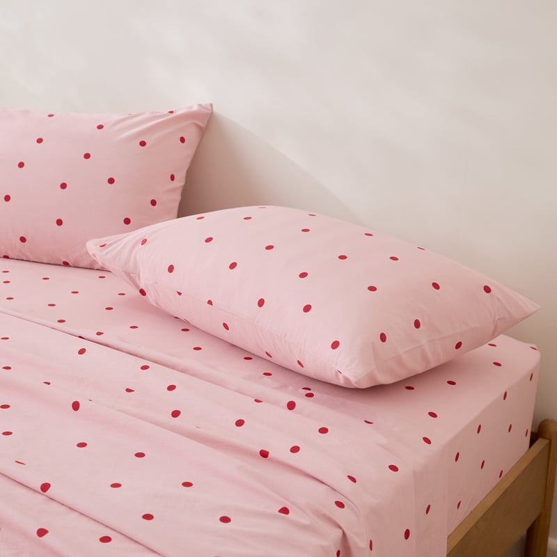Stonewashed Cotton Peony & Salsa Spot Sheet Separates