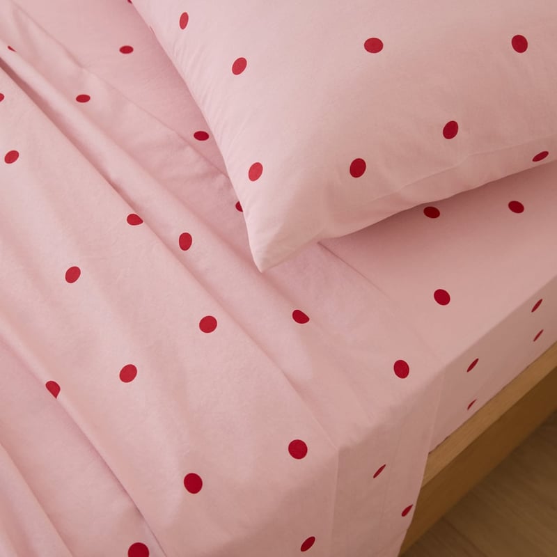 Stonewashed Cotton Peony & Salsa Spot Sheet Separates