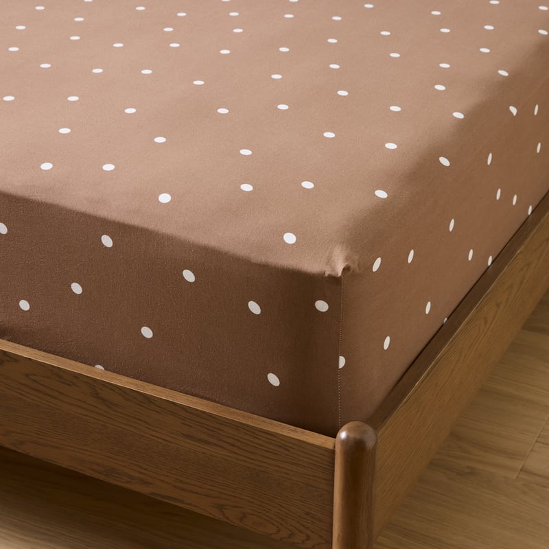 Stonewashed Cotton Fudge & Coconut Spot Sheet Separates