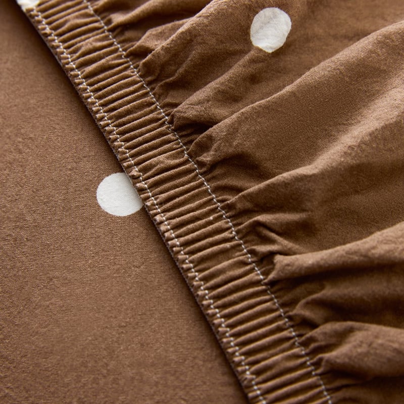 Stonewashed Cotton Fudge & Coconut Spot Sheet Separates