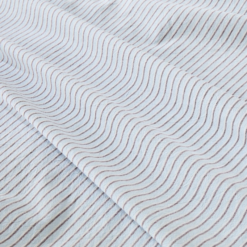 Stonewashed Cotton Blue & Chocolate Thin Stripe Sheet Separates 