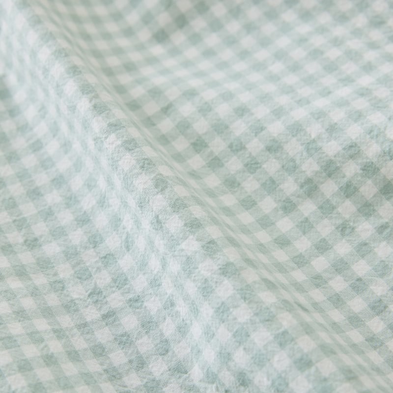 Stonewashed Cotton Mint Mini Gingham Sheet Separates 