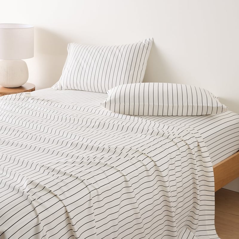 Bamboo Cotton Coconut & Onyx Stripe Combo Sheet Set