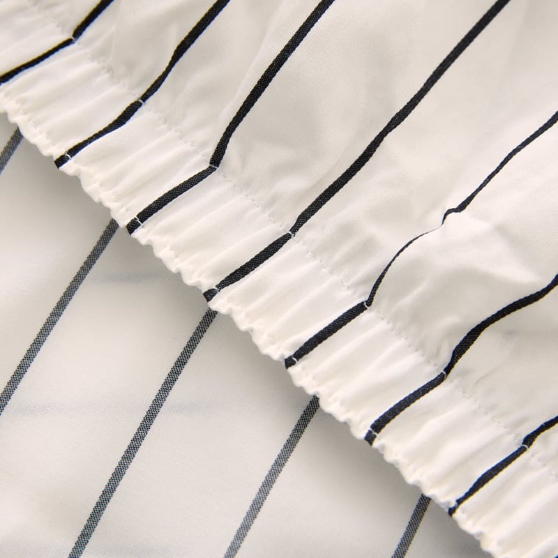 Bamboo Cotton Coconut & Onyx Stripe Combo Sheet Set
