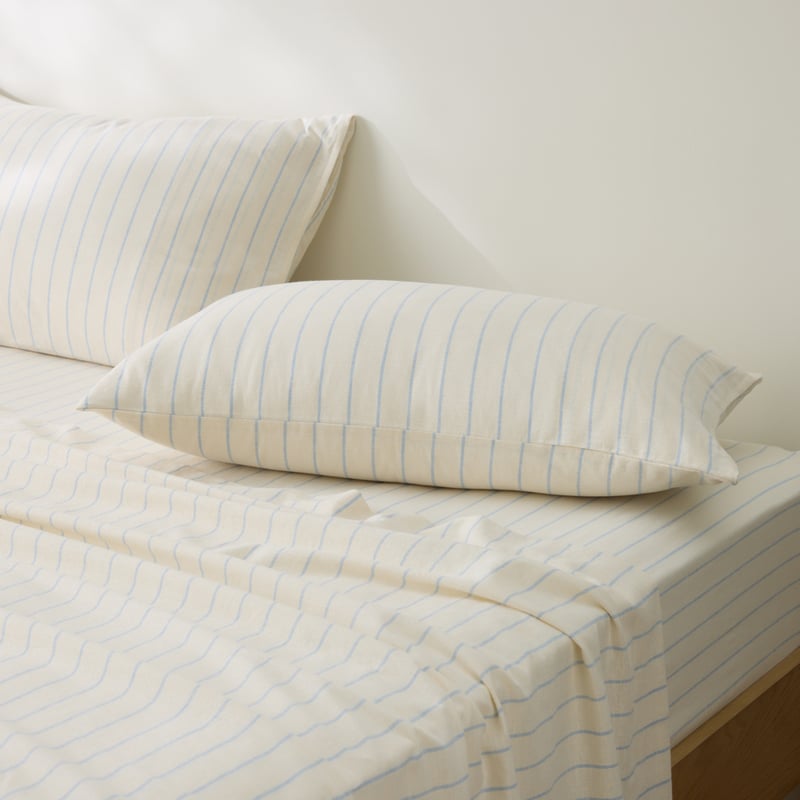 Remi Blue Stripe Linen Cotton Sheet Set