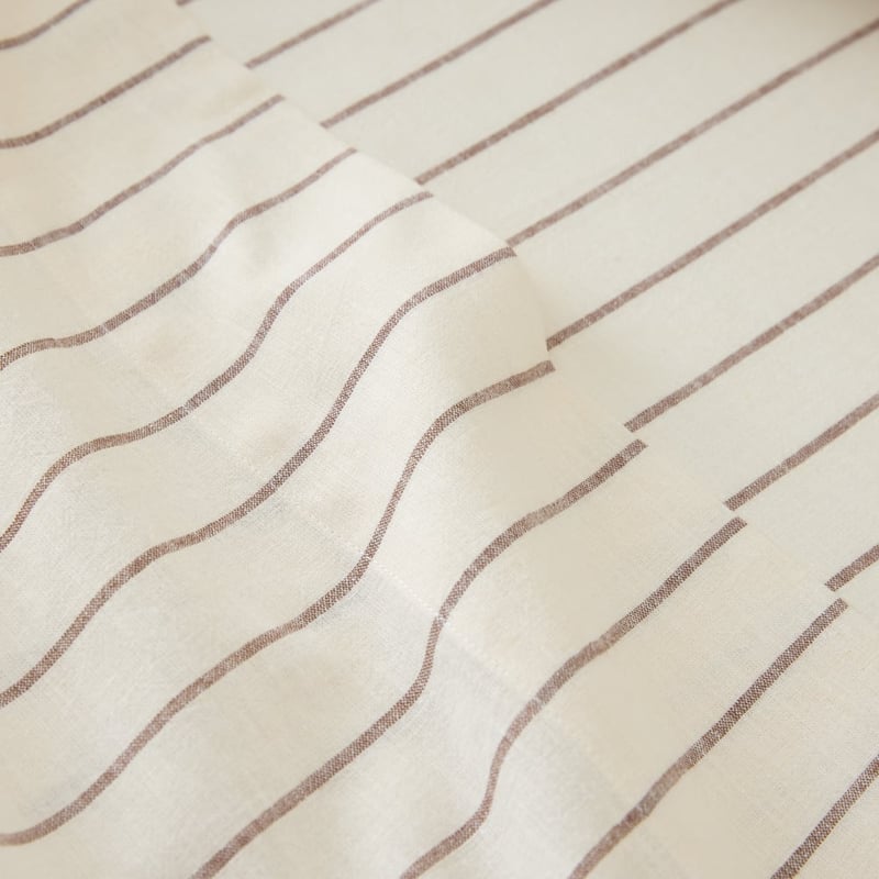 Remi Mocha Stripe Linen Cotton Sheet Set