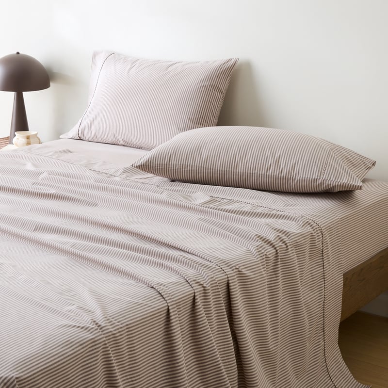 Fresh Chocolate Stripe Sheet Set