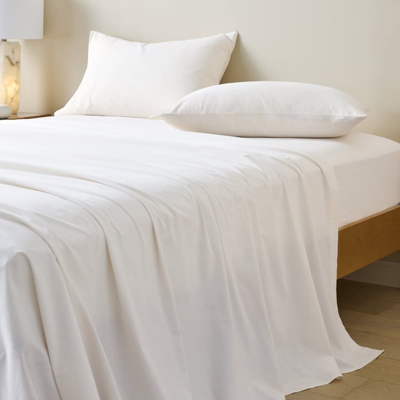 Stonewashed Cotton White Sheet Separates