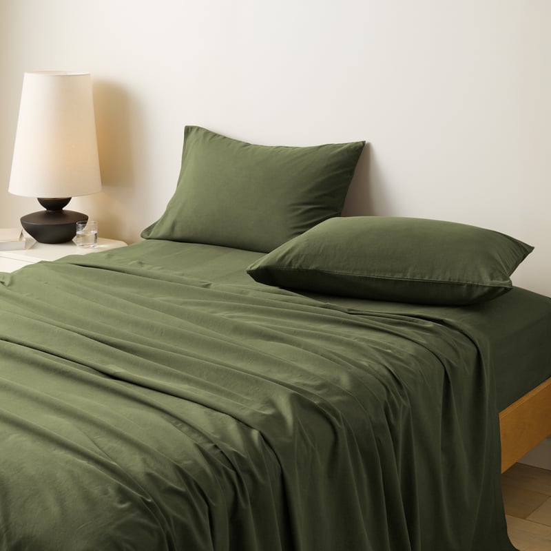 Stonewashed Cotton Basil Sheet Separates