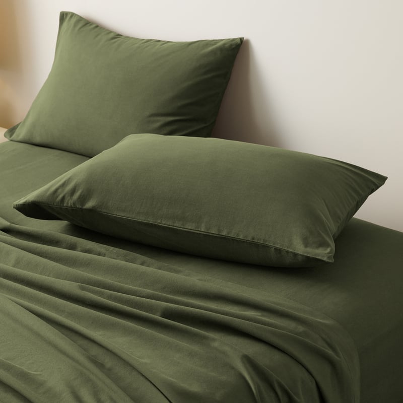 Stonewashed Cotton Basil Sheet Separates