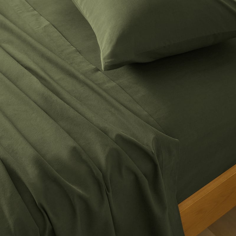 Stonewashed Cotton Basil Sheet Separates