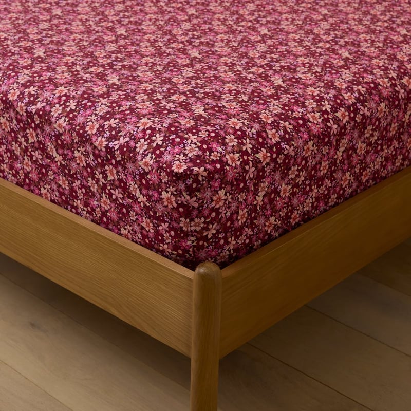 Chloe Floral Burgundy Printed Sheet Set 