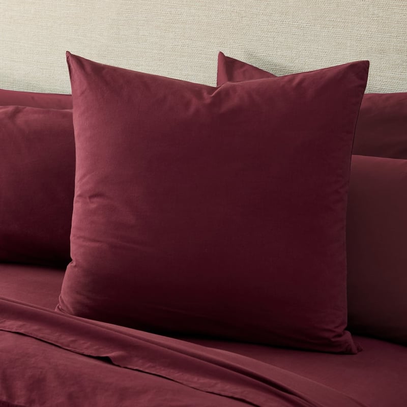 Stonewashed Cotton Burgundy Quilt Cover Separates