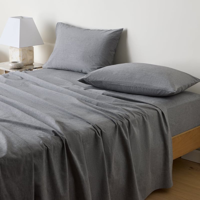 Stonewashed Cotton Salt & Pepper Sheet Separates