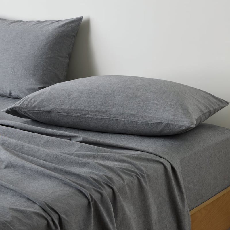 Stonewashed Cotton Salt & Pepper Sheet Separates