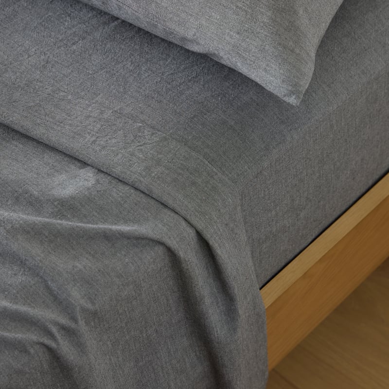 Stonewashed Cotton Salt & Pepper Sheet Separates