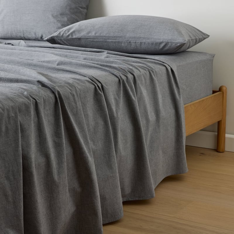 Stonewashed Cotton Salt & Pepper Sheet Separates